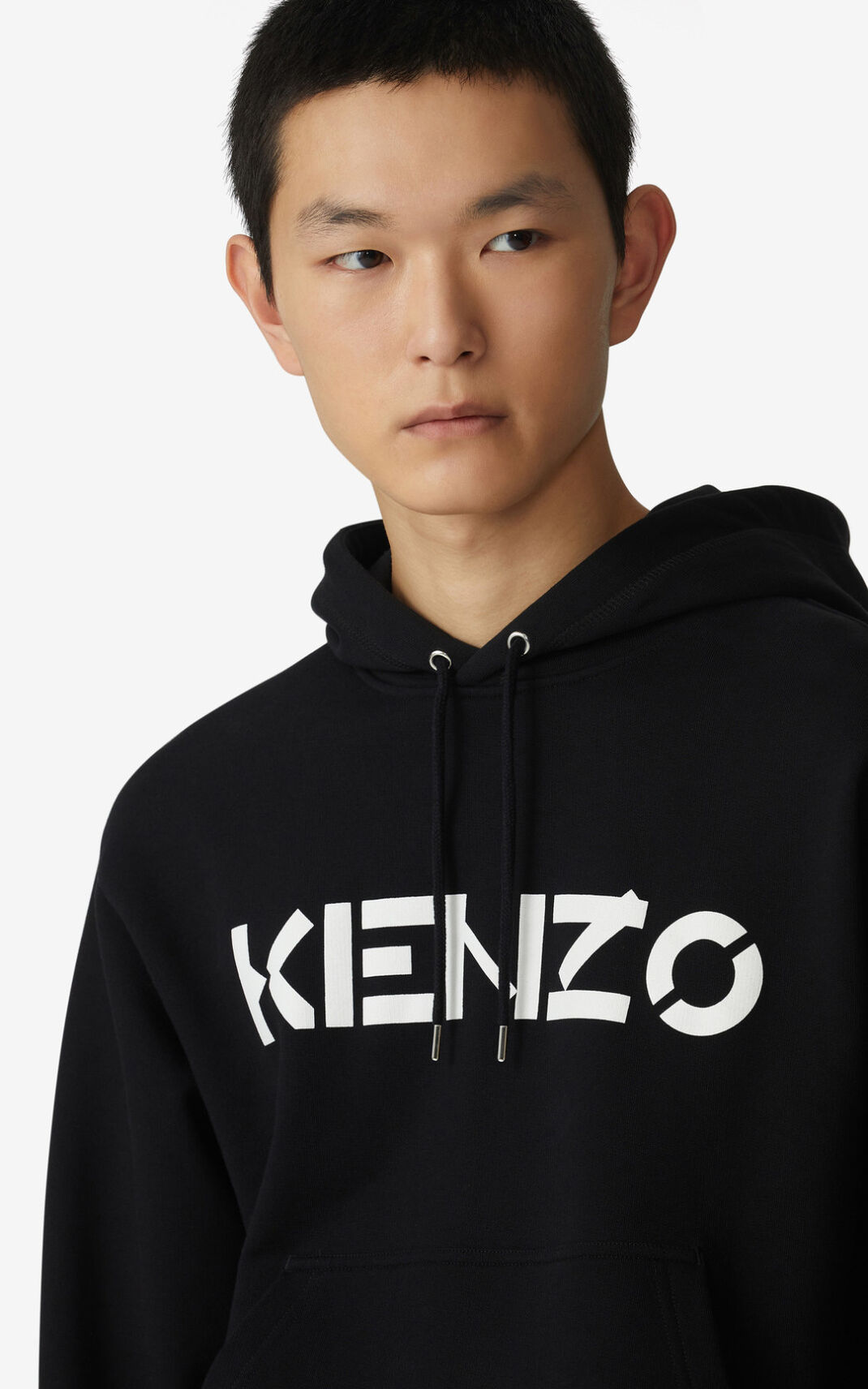 Kenzo Logo Hoodie Black For Mens 2679EHBUZ